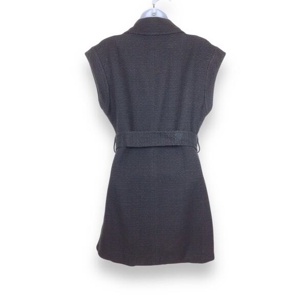 TRINA TURK Black Tweed Belted Vest Blazer size XS - Picture 4 of 6